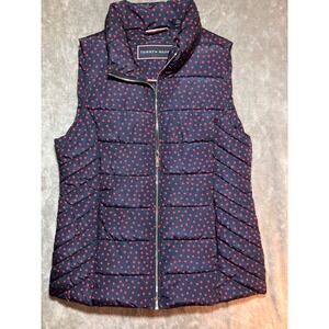 Tommy Hilfiger Navy Red Polka Dot Puffer Vest S Packable City Classic